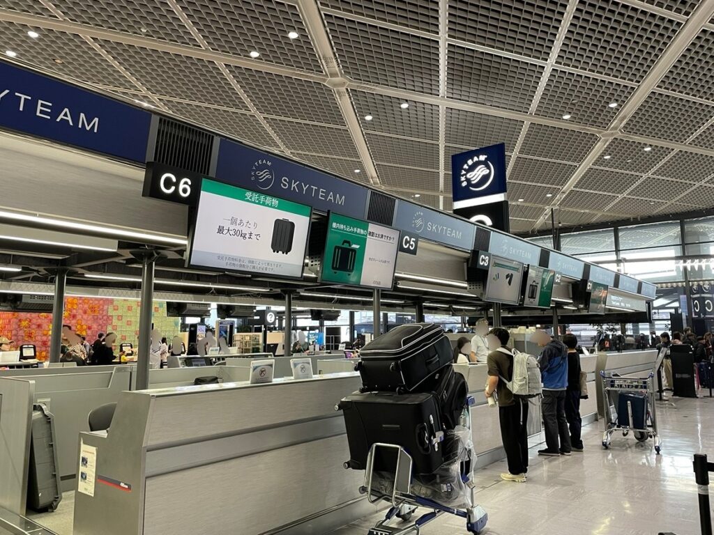 ZIPAIRのチェックインカウンター